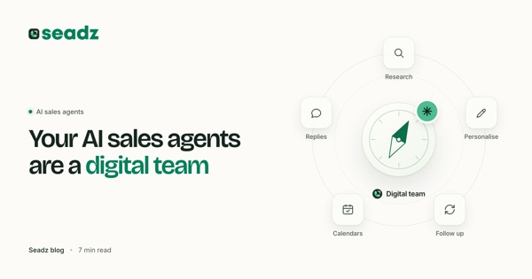 AI sales agents as a digital team: a compass with research, personalise, follow up, calendars and replies around the dial